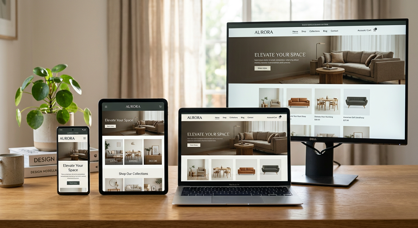 Site internet PME responsive affiché sur différents appareils mobiles