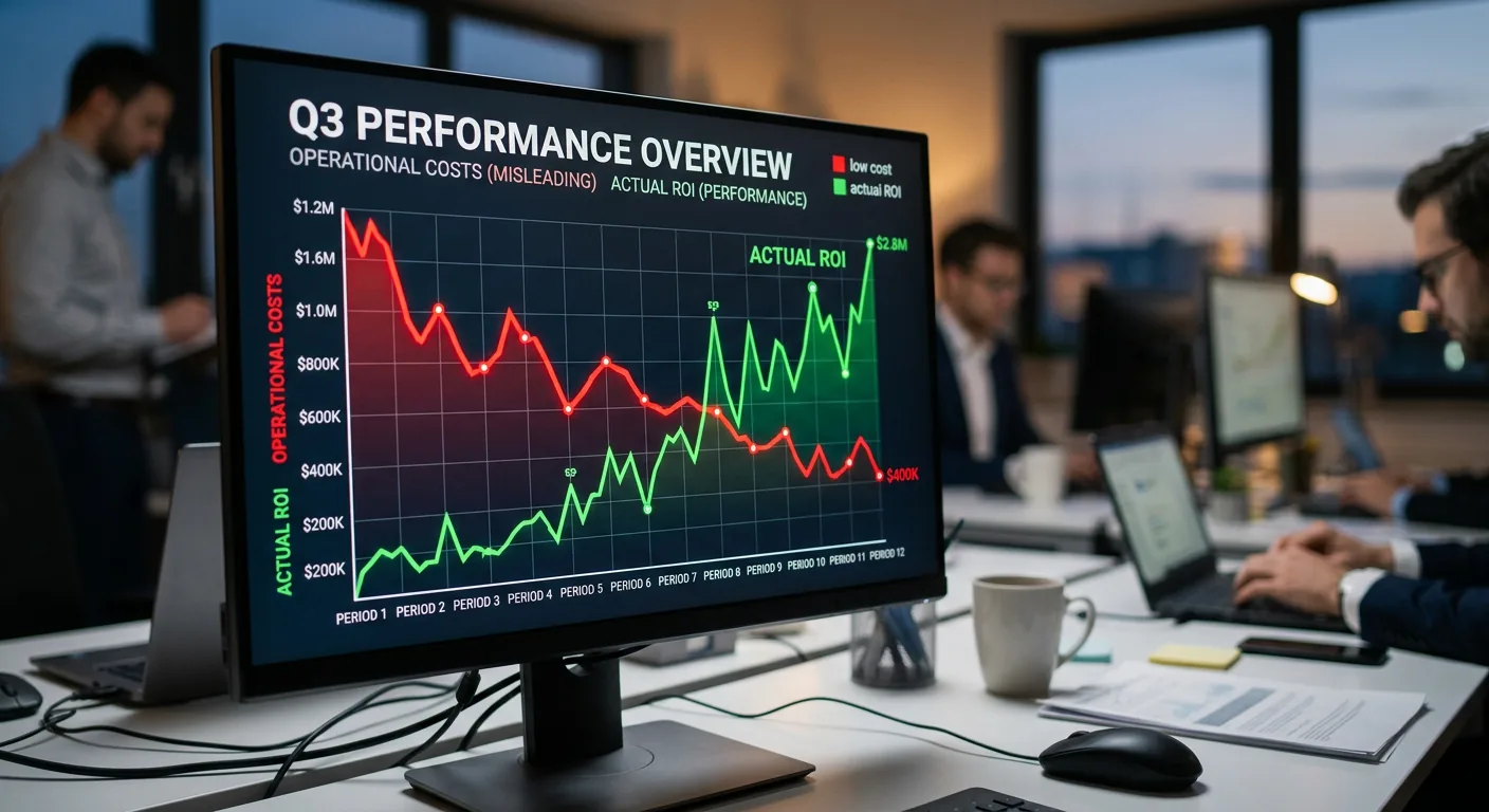 Graphiques montrant la différence entre CPC bas et performances réelles